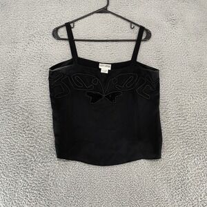 Albert Capraro Silk Tank Womens Medium Vintage Butterfly Y2K Camisole Tanktop